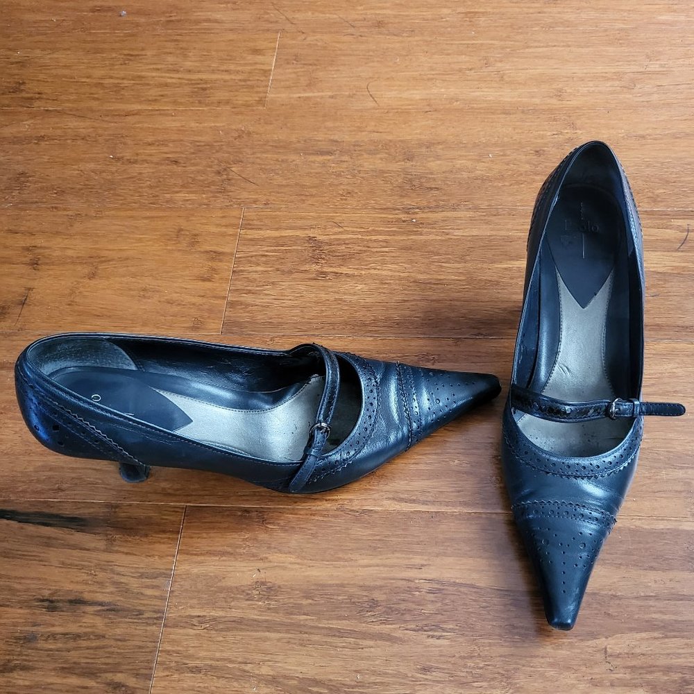 Paolo leather navy pointy toe size 8.5